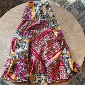 Midnight Velvet size Large 100% Polyester Floral Patchwork Skirt - Multicolor